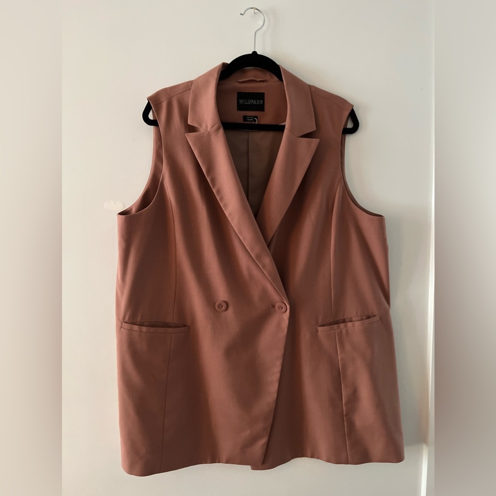 Wildfang Sleeveless Dusty Rose Pink Blazer | New Without Tags